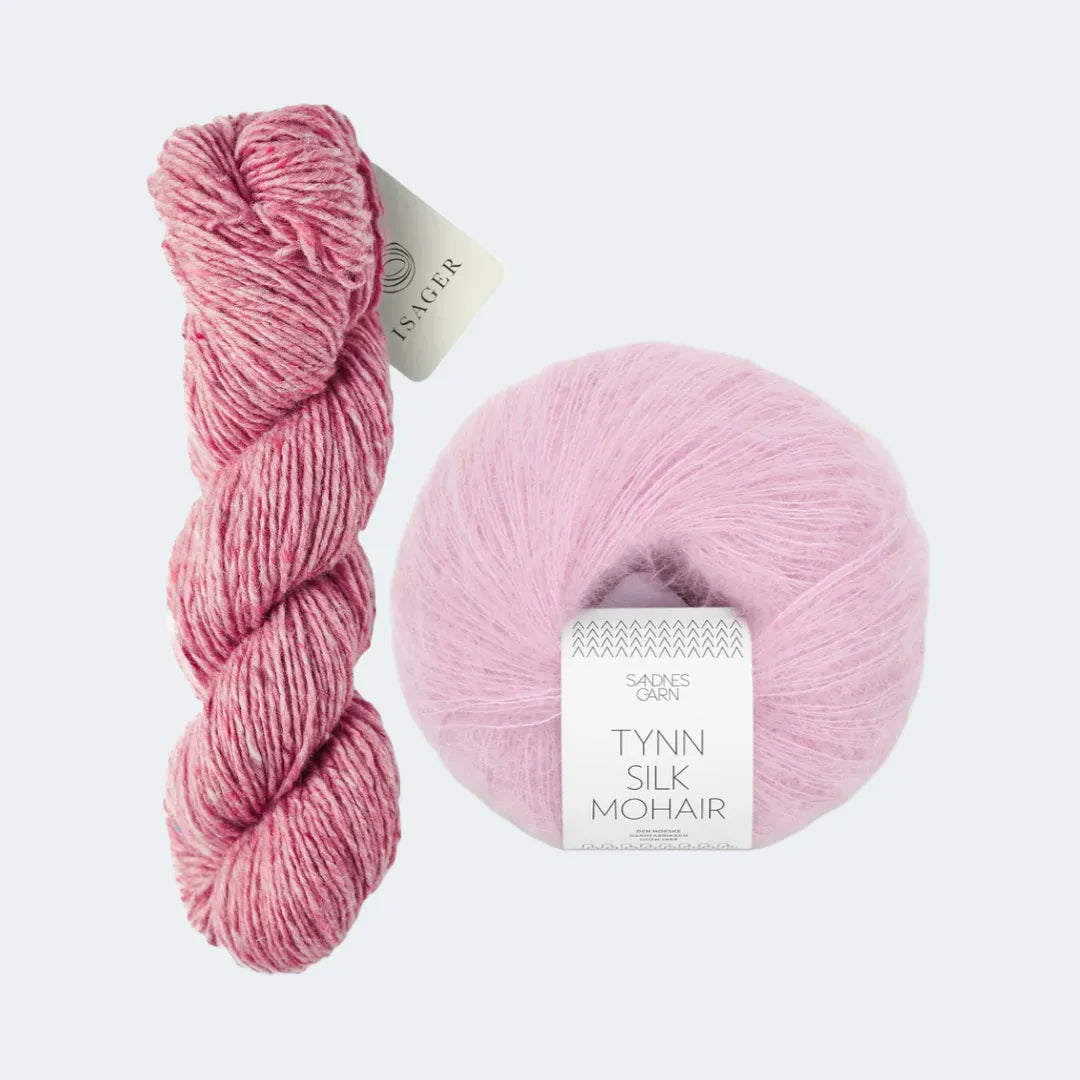 Isager Aran Tweed + Sandnes Tynn Silk Mohair